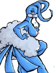 altaria anthro breasts color female female_only mutabouru nintendo nipples nude pokemon side_view sketch solo year_request