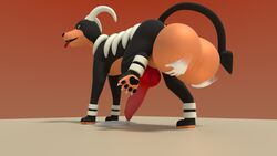 1boy 3d ambiguous_gender animal_genitalia animal_penis big_testicles black_fur canine canine_penis claws disembodied_hand erection feral furry houndoom huge_testicles human hyper hyper_testicles interspecies knot male male_only mammal nintendo open_mouth orange_fur penis pokémon_(species) pokemon pokemon_gsc precum red_eyes solo testicles tongue ultrayanto video_games