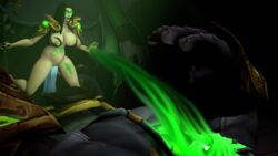 1boy 3d archimonde belly_bulge breasts demon female human human_(warcraft) human_(world_of_warcraft) large_breasts male original_character pussy source_filmmaker vagina warlock warlock_(warcraft) world_of_warcraft zentaeron zentaria_blackwood