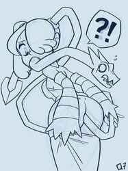 all_the_way_through head_in_ass head_insertion leviathan_(skullgirls) living_butt_plug living_sex_toy q7 skullgirls squigly