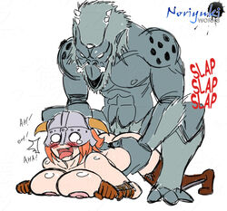 animal_humanoid armor big_breasts blush breasts dovahkiin dovakini female female_dovahkiin helmet human humanoid male mammal monster noriyuki83 sex skyrim straight tears the_elder_scrolls video_games