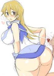 ass blonde_hair bottomless breasts cum hips huge_ass large_breasts looking_back sideboob tenjouin_asuka thick_thighs thighs wedge wide_hips yu-gi-oh! yuu-gi-ou yuu-gi-ou_gx