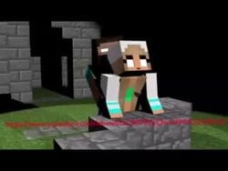 1boy 1boy1girl 1girls 3d animated clothed_sex cubic herobrine implied_sex minecraft moaning_in_pleasure night outdoors players ruins sex sound spanking video