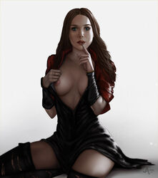 1girls avengers avengers:_infinity_war breasts celebrity elizabeth_olsen female female_only marvel marvel_cinematic_universe marvel_comics mutant_(marvel) nipple_slip scarlet_witch solo wanda_maximoff x-men