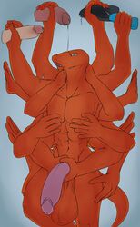 anthro big_penis deckland double_handjob group group_sex handjob huge_cock male marine merfolk multi_arm multi_limb muscular muscular_male penis penis_everywhere penis_grab scott_(gingatokkyu) sex slinkydragon_(colorist) solo_focus starfish sunflower_seastar yaoi