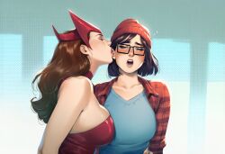 2girls ai_generated big_ass big_breasts breasts chest curvaceous curvy curvy_figure darcy_lewis digital_media_(artwork) female female_only hips hourglass_figure huge_ass huge_breasts large_ass large_breasts legs light-skinned_female light_skin marvel marvel_cinematic_universe marvel_comics mature mature_female phophopho scarlet_witch scarlet_witch_(series) slim_waist sorceress teasing thick thick_hips thick_legs thick_thighs thighs thor_(series) voluptuous waist wanda_maximoff wandavision wholesome wide_hips witch x-men yuri