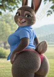 1girls ai_generated ai_video animated anthro bbw big_ass big_breasts bonnie_hopps bunny bunny_girl bunny_tail checkered_shirt chubby chubby_female disney fat fat_ass female from_behind furry furry_female grey_fur huge_ass looking_at_viewer looking_back mature mature_anthro mature_female milf panties pink_panties pink_thong plump seductive shirt shortstack smile solo tagme thong video vlrgromns zootopia zootropolis