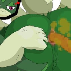 1:1 2026 ambiguous_gender anthro anus ass censored digital_media_(artwork) fart fart_cloud feces felid feline fur gaping gaping_anus generation_9_pokemon green_body green_fur hand_on_butt heart_symbol looking_at_viewer mammal meowscarada mosaic_censorship mouth_closed naughty_face nintendo nude paws pokemon pokemon_(species) presenting presenting_anus presenting_hindquarters purple_eyes raised_tail rear_view scat scatplay simple_background smelly solo spread_anus spreading tail toilet_paper_(pixiv)