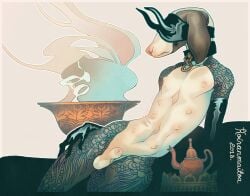 2018 8_nipples animal_genitalia anthro arm_tattoo armwear artist_name balls black_collar black_mask brown_body brown_ears canid canine canis clothing collar dated domestic_dog elbow_gloves eyemask eyewear floppy_ears genitals gloves hand_on_leg hand_on_own_leg handwear hi_res horned_mask koiranmaitoa latex latex_clothing latex_gloves latex_handwear latex_mask leg_tattoo lop_ears male male_anthro mammal mask mole_under_eye mostly_nude_anthro mostly_nude_male mouth_closed multi_nipple navel nipples pink_nose sheath shoulder_tattoo skinny_anthro skinny_male smoke solo tan_balls tan_body tan_sheath tan_skin tattoo text