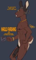 anthro artist_name brown_fur bunny character_profile coffee coffee_mug dated dilf duo_(artist) furry glasses harold_fairbanks information lagomorph looking_at_viewer naked penis rabbit rabbit_ears soft_penis tagme text