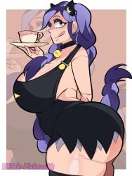 1girls ass_bigger_than_body ass_bigger_than_head female female_only lily_lovebraids piskonuhh poppy_playtime poppy_playtime_(chapter_5) purple_hair yellow_eyes