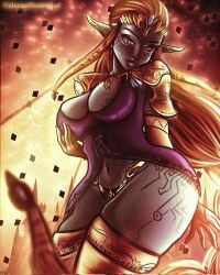 princess zelda from the legend of zelda by alexapillustration
