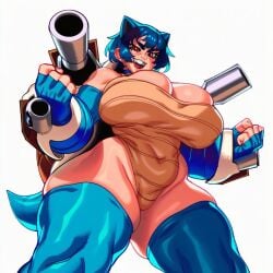 1girls 2d ai_generated animal_ears ass big_ass big_breasts big_butt big_thighs blastoise blue_gloves blue_hair blue_thighhighs borrowed_character breasts choker cleavage clenched_hands covered_navel elbow_gloves female female_only fingerless_gloves foxes_inn gijinka gloves huge_breasts huge_thighs humanization humanized humanized_pokemon jewelry large_ass large_breasts large_butt large_thighs leotard looking_at_viewer massive_breasts open_mouth personification plump pokemon pokemon_(species) red_eyes short_hair simple_background smile solo solo_female strapless tail teeth thick_ass thick_butt thick_thighs thighhighs thighs weapon white_background