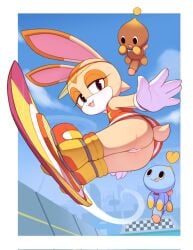 1girls 2021 2boys animal_ears anthro anthro_female ass boots bottomless bottomless_boots bottomless_female bottomless_shoes bottomless_skirt brown_eyes brown_nose bunny bunny_girl chao_(sonic) cheese_the_chao chocola_the_chao cotton_tail cream_the_rabbit cub dick eyelashes female female_cub female_focus female_on_humanoid flashing_ass flashing_butt fur furry furry_female furry_only genitals humanoid humanoid_male humanoid_on_anthro kekitopu lagomorph larger_anthro larger_female leporid long_ears male male/female male_humanoid male_on_anthro mammal mobian_(species) mooning no_panties poto pussy rabbit rabbit_girl rabbit_tail sega shoes size_difference small_breasts smaller_humanoid smaller_male sonic_(series) sonic_riders sonic_team sonic_the_hedgehog_(series) tail tan_fur thick thick_ass thick_butt thick_thighs upskirt video_games wide_hips young young_anthro young_female