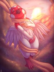 007delta 2018 absurd_res animal_genitalia animal_penis anthro avian beak bird closed_eyes cloud detailed_background erection feathers flying fur furry furry_only genital_slit hi_res looking_pleasured male male_only masturbation naked nude open_mouth outside penis precum ribbons slit solo sun talons tapering_penis tears tongue wings wrapped