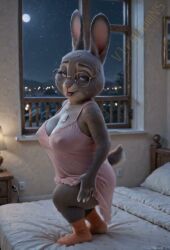 1girls ai_generated ai_video animated anthro bbw bed bedroom big_ass big_breasts bonnie_hopps bunny bunny_girl bunny_tail chubby chubby_female creepy dancing disney erect_nipples fat fat_ass female furry furry_female grey_fur mature mature_anthro mature_female milf night nightgown nipple_bulge nipples_visible_through_clothing orange_socks plump seductive shortstack socks tagme tail tongue_out transparent_clothing video vlrgromns zootopia zootropolis