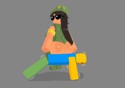 1boy 1girls ass big_ass blocky_body breasts cami_(project_remix) leotard noob project_remix push-up roblox roblox_game robloxian sitting_on_person source_request tagme trophimos