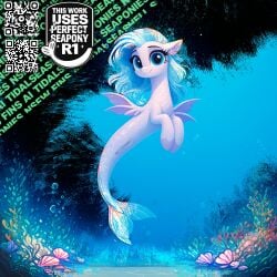 ai_composition ai_generated anatomically_correct anus explicit eye_shadow female fins fish_tail front_view g4 genitals mare merpony nudity prompter:tidalseashell seapony silverstream_(mlp) solo solo_female