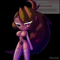 1girls bandaged_arm bandaged_leg black_raisin_cookie breasts cookie_run cookie_run_kingdom female female_only hairy_pussy pubic_hair request self_upload sloumpl solo strawpage_request