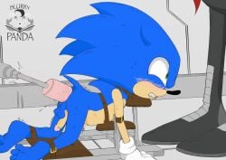 2boys absurd_res anthro barefoot blue_body blurrypanda blushing_at_viewer bondage bound clothing deep_penetration dildo dr._eggman duo eulipotyphlan feet fucking_machine fur furry furry_male gay gloves green_eyes handwear hedgehog hi_res huge_dildo human human_male kneeling machine male male/male male_only mammal on_knee penetration pink_dildo sega sex_machine sex_toy sonic_(series) sonic_the_hedgehog sonic_the_hedgehog_(series) tail third-party_edit unseen_male_face yaoi