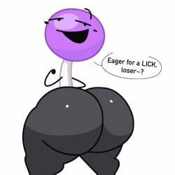 battle_for_dream_island bfb gif hyper hyper_ass lollipop_(bfdi) object_shows shaking_ass teasing text twerking wobbling_ass zork_da_dork