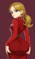 1girls ai ai_art ai_generated anonemus1 ass_too_big barely_contained barely_contained_ass barely_fits blue_eyes bursting_butt butt butt_focus clothed clothed_female dirty_blonde_hair female fusionfall grabbing_own_ass grabbing_own_butt heloise holding_own_butt imminent_wardrobe_malfunction inconvenient_ass inconvenient_butt jimmy_two-shoes looking_at_own_ass looking_at_own_butt looking_back looking_back_at_ass looking_back_at_self maroon_fingernails solo solo_female straining_clothing tight_clothes tight_clothing tight_dress tight_fit too_tight undersized_clothes undersized_clothing