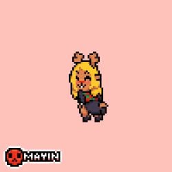 anthro antlers ass ass_focus blonde_hair clothed deer deer_ears deer_girl deer_tail deltarune female female_only furry long_hair mayin noelle_holiday snout twerk twerking