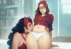 2girls ai_generated ass big_ass big_breasts breasts chest curvaceous curvy curvy_figure darcy_lewis digital_media_(artwork) female female_only hips hourglass_figure huge_ass huge_breasts large_ass large_breasts legs light-skinned_female light_skin marvel marvel_cinematic_universe marvel_comics mature mature_female phophopho scarlet_witch scarlet_witch_(series) slim_waist sorceress thick thick_hips thick_legs thick_thighs thighs thor_(series) voluptuous waist wanda_maximoff wandavision wide_hips witch x-men yuri