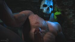 1boy call_of_duty cock gay ghost_(modern_warfare_2) male male_only mask muscular naked piercing simon_riley