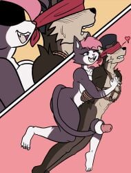 absurd_res anthro arm_around_partner bdsm behind_another bite biting_lip bondage bondylewd bound comic curvy_figure dominant dominant_female felid feline female flirting genitals hand_on_another's_chest hand_on_chest hi_res male male/female mammal mustelid nude nude_anthro nude_female nude_male otter penis restraints rope rope_bondage rope_harness sex submissive submissive_male tail tail_around_penis tail_fetish tail_play tail_sex tailjob zinni