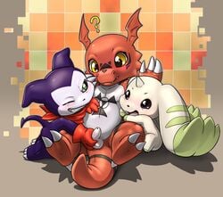 3boys ? anthro digimon gay group guilmon impmon lkiws male male_only penis scalie terriermon yaoi young