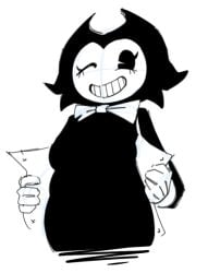 altccup bendy bendy_and_the_ink_machine bendy_fem bendy_was_a_little_devil_thing_that_was_brought_to_life_on_the_silver_screen cute digital_art female flashing no_sex rule_63 smile