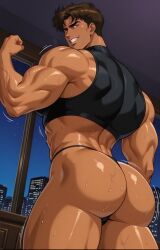 ai_generated bara bara_ass barely_clothed big_ass big_butt black_thong boku_no_sexual_harassment daddy dat_ass dat_butt dilf fat_ass fat_butt gay huge_ass huge_butt joe_niimi juicy_ass juicy_butt large_ass large_butt male_only masculine_male massive_ass massive_butt muscular muscular_arms muscular_ass muscular_back muscular_legs muscular_male muscular_thighs my_sexual_harassment older_male partially_clothed seductive_body seductive_pose skimpy skimpy_clothes smile smiling smiling_at_viewer sweaty sweaty_ass sweaty_body thick_ass thick_butt thong vildfarelse