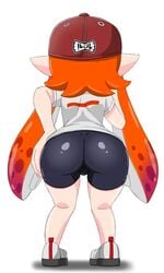 1girls 2018 ass back_view bent_over bike_shorts butt cap clothed clothing dat_ass female female_only footwear hat humanoid inkling nintendo panties shoes spandex splatoon tentacle_hair tentacles tight_clothes video_games yawake