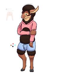 2018 absurd_res anthro bulge caprine chipmunk clothed clothing color_swatch drawyourfursona fur furry hi_res hooves hybrid male male_only mammal penis_outline pink_sweater qwaxi~lixard rodent sheep slightly_cubby smile solo standing twitter_hoodie underwear wool