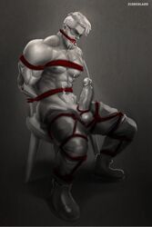 1boy 2lubkhland abs cum cum_on_abs cum_on_body male_only muscles nipples penis takashi_shirogane tied_penis tied_to_chair tied_up voltron voltron:_legendary_defender