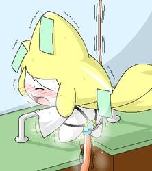 ambiguous_gender blush bondage bound drooling humanoid jirachi legendary_pokemon nintendo pasaran pokémon_(species) pokemon pokemon_(species) pokemon_rse saliva solo source_request sweat urine video_games wet