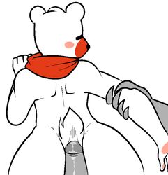 2boys anonymous anthro ass bear clothing duo erection femboy fur furry humanoid_penis male male_only mammal penis pov pudding_(s-f-d) secrets-from-dark simple_background white_background yaoi