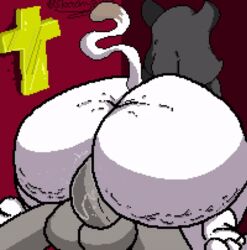 1boy 1girls animated anthro cellulite christianity cross female from_behind furry grey_fur huge_ass human male male_human/female_anthro ophelia_(sssonic2) religion religious sketchyboi08 straight vaginal vaginal_insertion vaginal_penetration white_fur