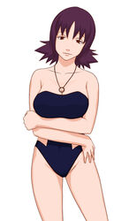 10s 1girls 2010 breasts brown_eyes cleavage curvaceous female female_only half-closed_eyes human human_only kamisuki large_breasts necklace nintendo pale-skinned_female pale_skin philena_ivy pokemon pokemon_professor pokemon_rgby purple_hair short_hair solo source_request