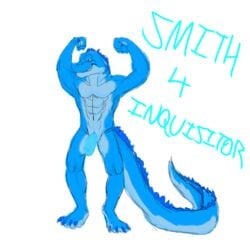 abs crocodile crocodilian dahurg invalid_tag male muscular nude penis pose ragincajun reptile scalie smile smirk smith solo text unfinished vein yaoi