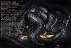 2018 absurd_res anal anal_sex anthro anthro_on_feral balls brainwashing corruption cum cum_in_ass cum_inside cybernetics cyborg dialogue dragon drone duo eastern_dragon english_text erection feral feral_penetrating_anthro forced from_behind_(disambiguation) hi_res larger_male machine male mind_control nude open_mouth penetration penis rakisha razeros robot sex simple_background size_difference teeth text tongue tongue_out wire yaoi zoophilia