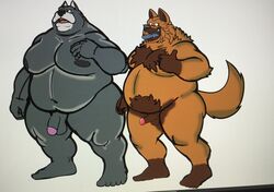 canine hound_(character) houndgrey invalid_tag male male_only mammal oso overweight weight_gain wrestler