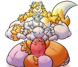 a0nmaster a0nsecretroom balls barazoku biceps big_balls big_penis big_teeth closed_eyes colored dengen_(utau) feline fluffy furry furry_only gay gran678 huge_cock invalid_tag lombax male mammal muscular myiko pecs penis sex size_difference stomach_bulge teeth utakoloid utau utauloid video_games waltt yaoi