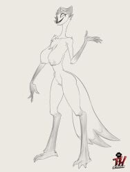 anthro avian female helluva_boss large_breasts rule_63 sketch stolas_(helluva_boss) thingshappen