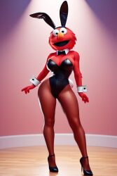 ai_generated cleavage elmo high_heels huge_breasts nightmare_waifu pantyhose playboy_bunny rule_63 sesame_street technic thick_thighs