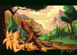 absurd_res angry_beavers anthro beaver daggett_beaver duo hi_res johnofe lobofeo male male/male mammal nickelodeon norbert_beaver pinup pose rodent