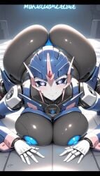 1robot_girl ai_generated arcee arcee_(prime) autobot big_breasts blue_eyes female female_autobots female_only huge_breasts large_breasts looking_at_viewer robot robot_girl robot_humanoid roger1011 solo thighs transformers transformers_prime