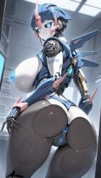 1robot_girl ai_generated arcee arcee_(prime) autobot big_breasts blue_eyes female female_autobots female_only huge_breasts large_breasts looking_at_viewer robot robot_girl robot_humanoid roger1011 solo thighs transformers transformers_prime