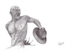 a_nightmare_on_elm_street biro freddy_krueger halloween horror male male_only pencil pinup wright_(artist)